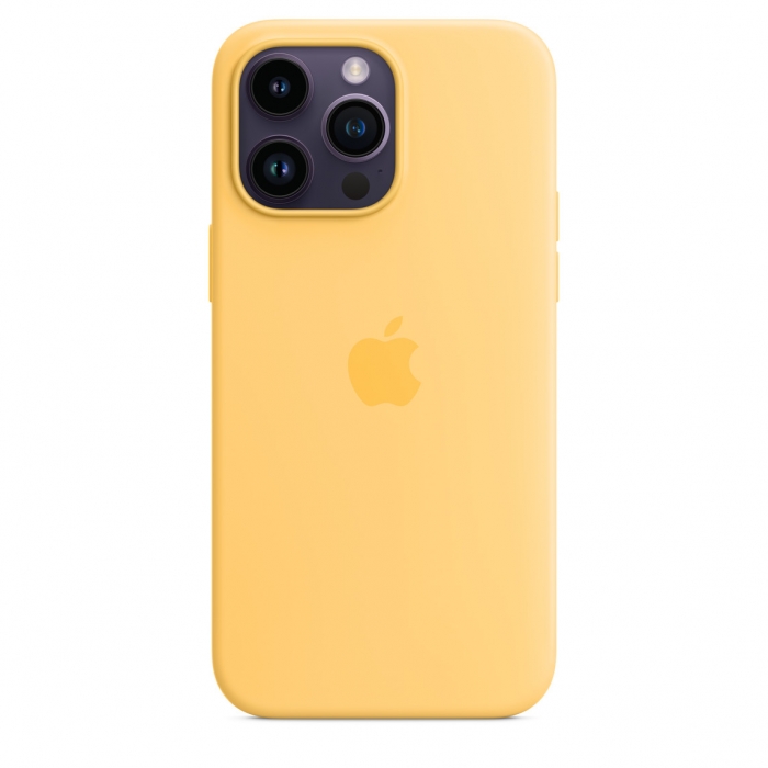 Coque en silicone avec MagSafe pour iPhone 14 Pro Max - Soleil pâle  (MPU03ZM/A) (Neuf, 1 an de garantie)] ⎪1er réseau de Revendeurs Agrées Apple  au Maroc